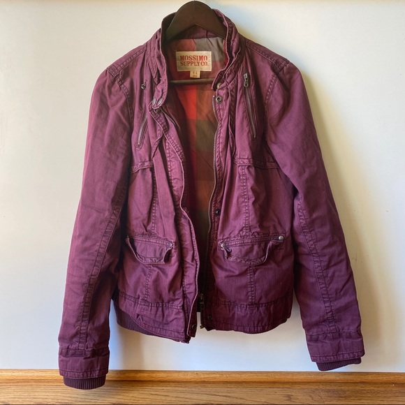 Mossimo Supply Co. Jackets & Blazers - Mossimo Supply Co. Wine Utility Bomber Size L